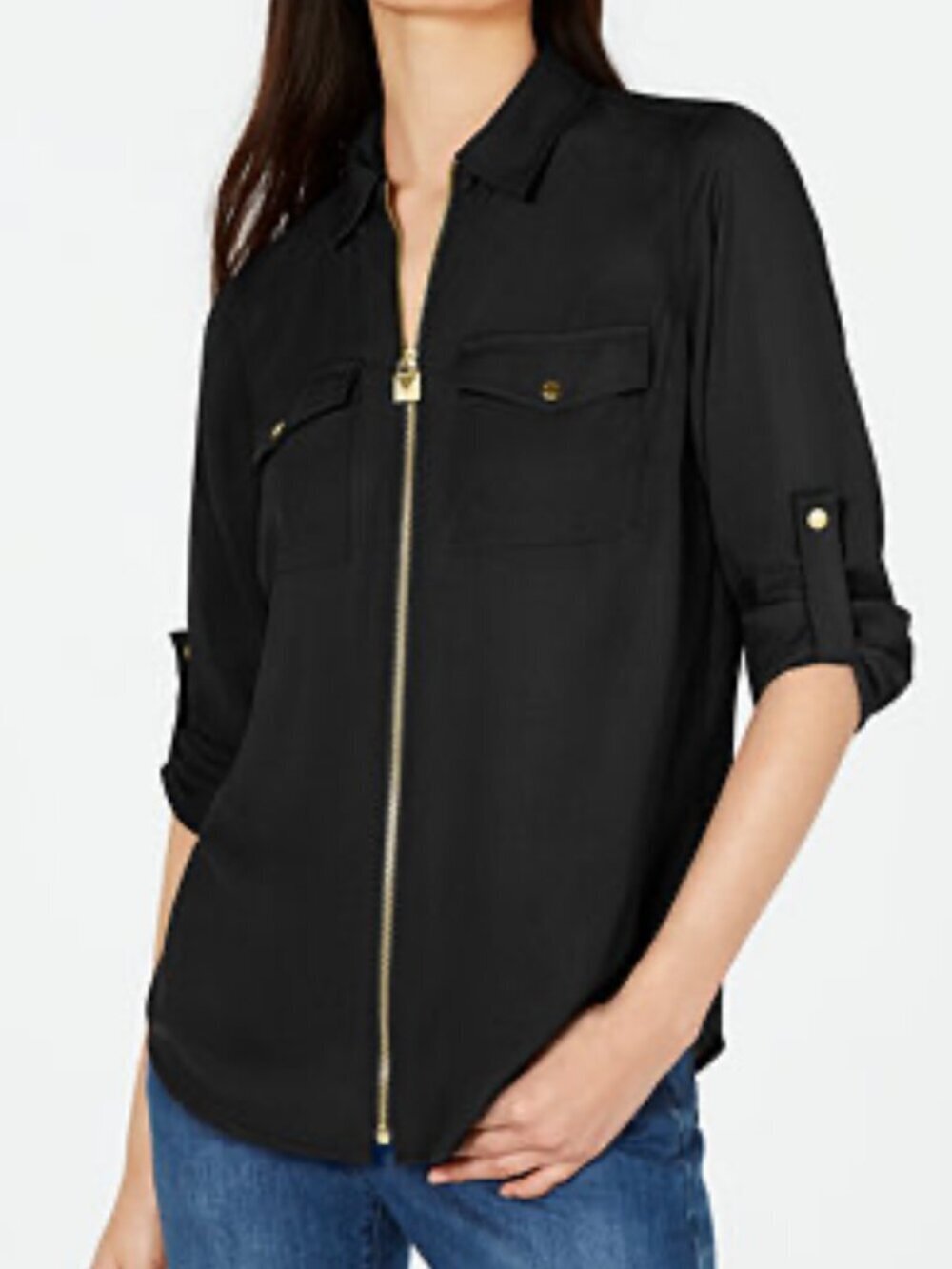 Micheal Kors Front-zip Utility Shirt